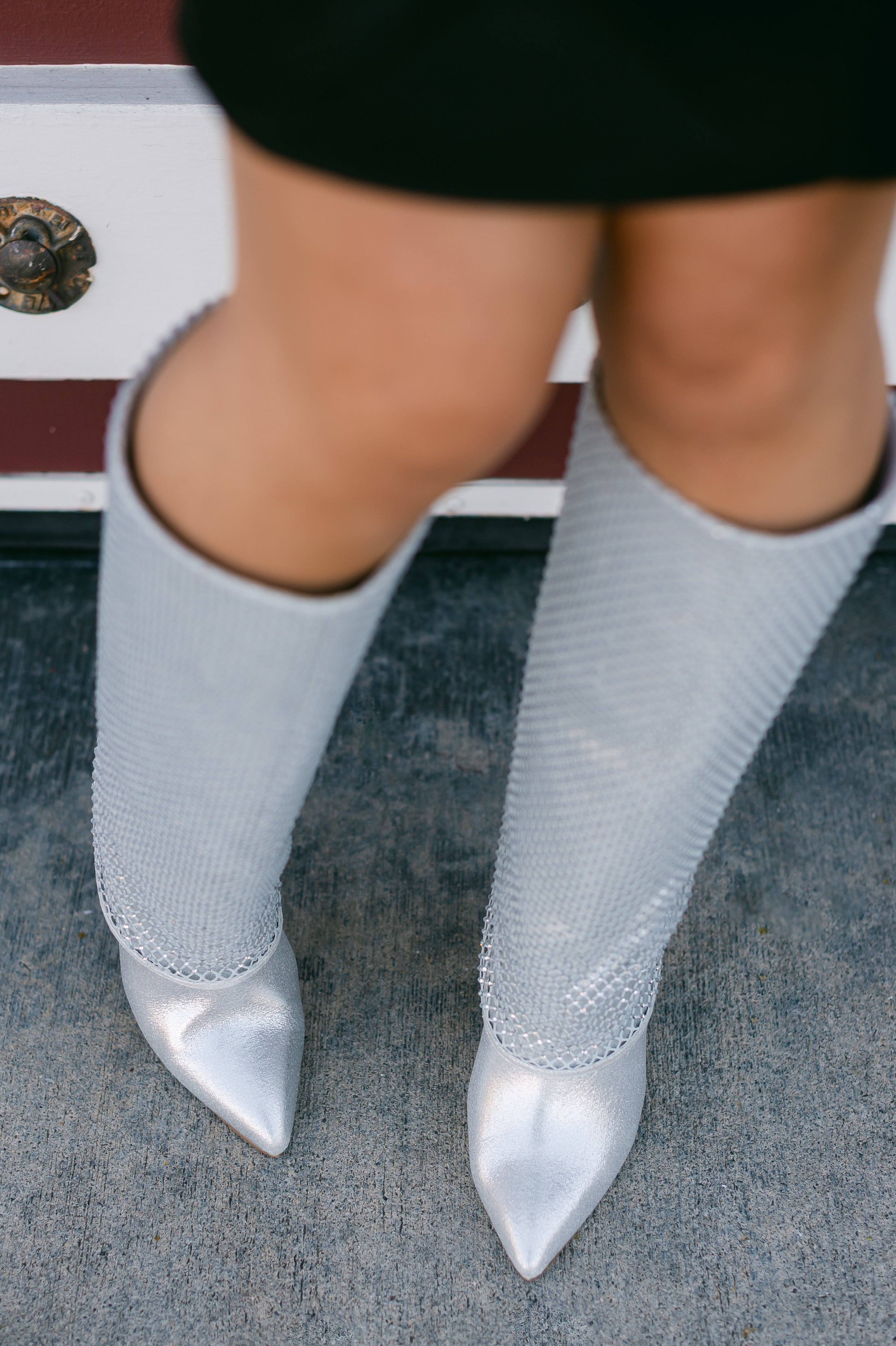 Kesara Silver Metallic Mesh Boot