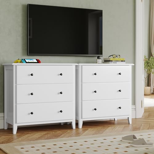 White 6 Drawer Solid Wood Dresser C236