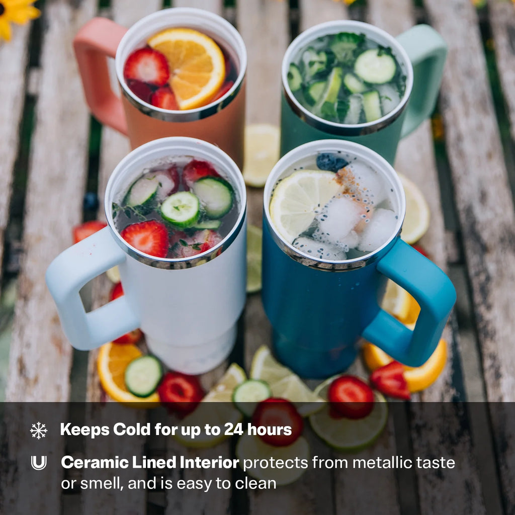 40 OZ Ceramic Lined Tumbler with Straw T948