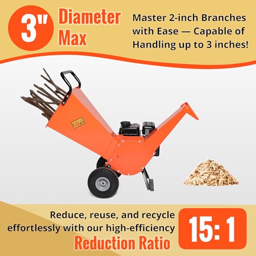 7HP Gas Powered Wood Chipper Shredder Mulcher F55224