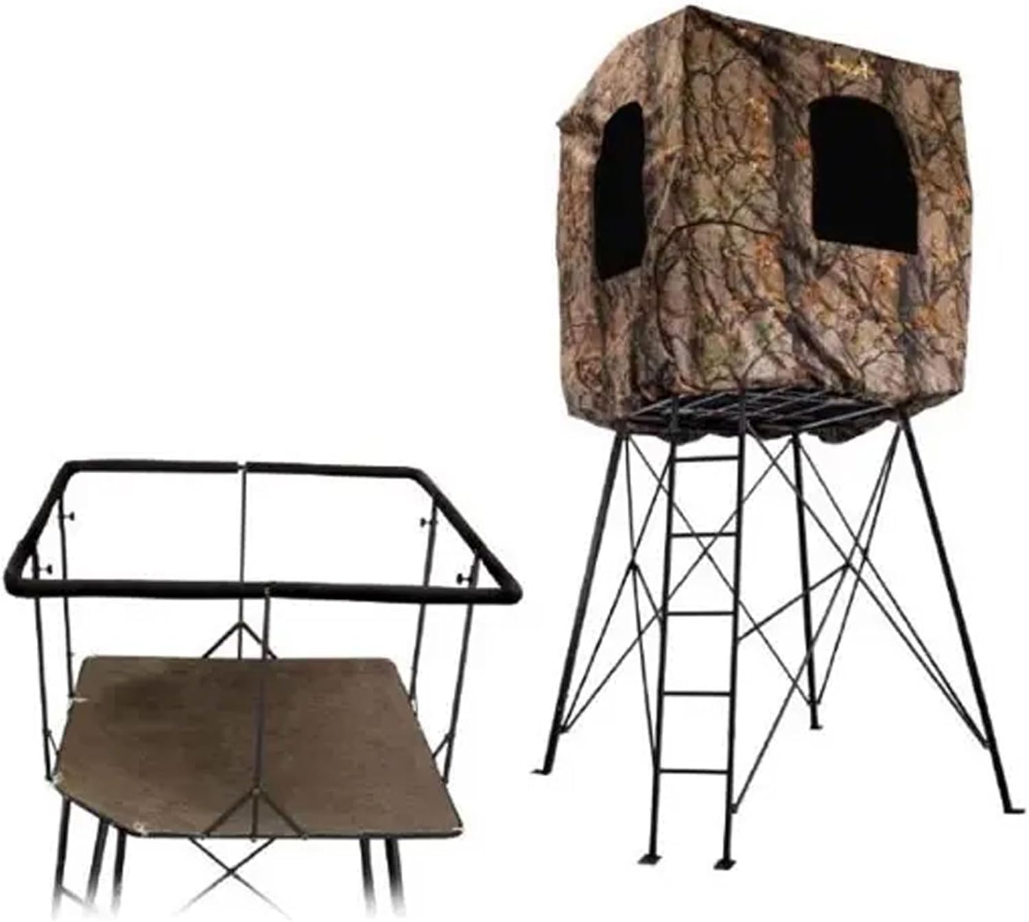 12' Quad Pod Steel Hunting Outdoor Platform with 360-degree Padded Shooting Rail F367