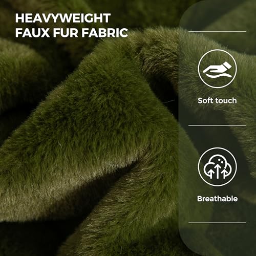 Green Oversized Fluffy Bean Bag Sofa V253199