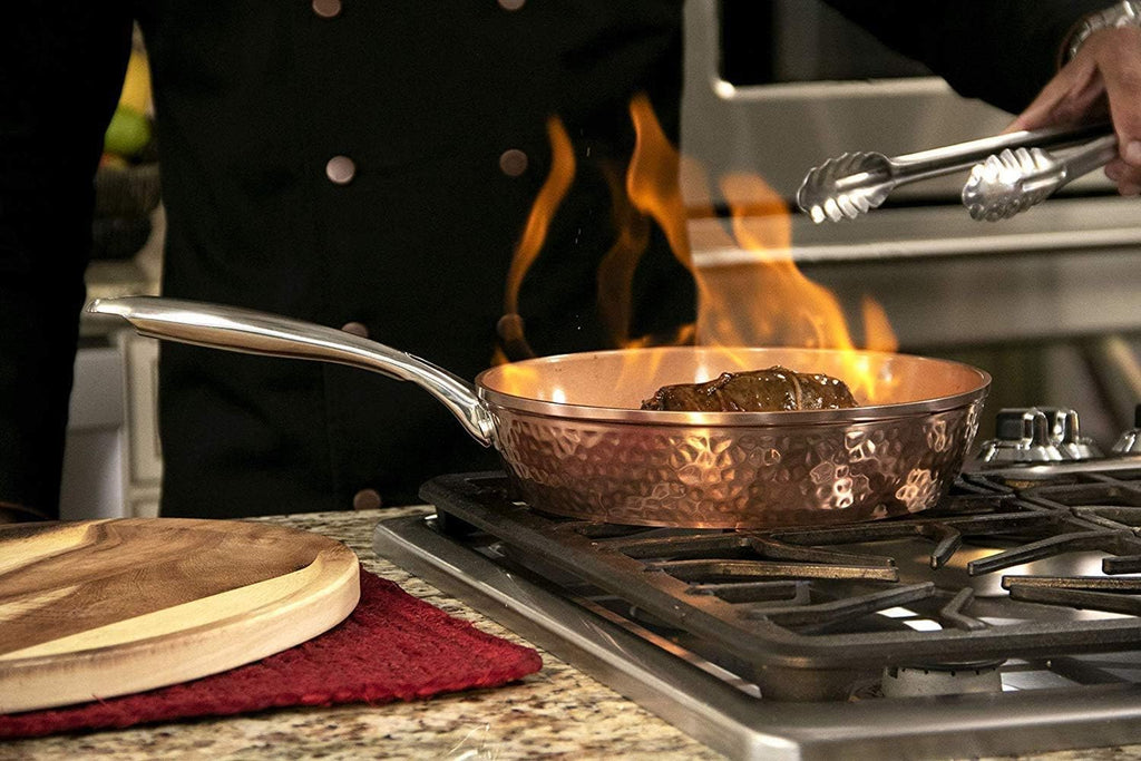 9.5" Hammered Nonstick Fry Pan with Lid J560516