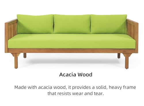 Grey Acacia Wood 3 Seater Daybed with Cushions Q92549