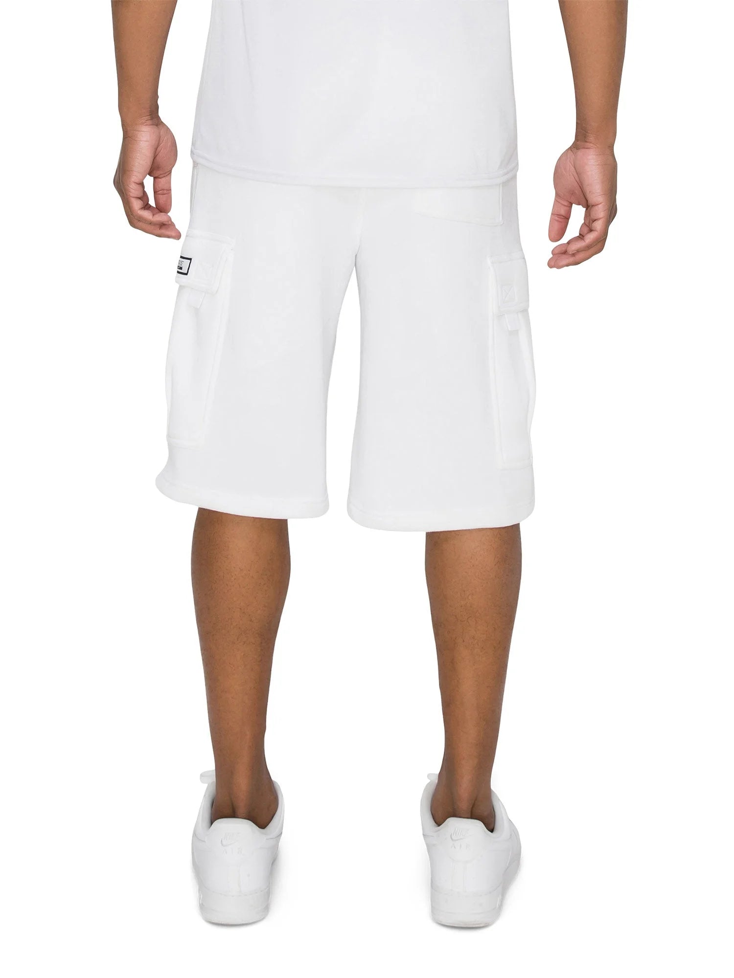 White Heavyweight Fleece Cargo Shorts N895