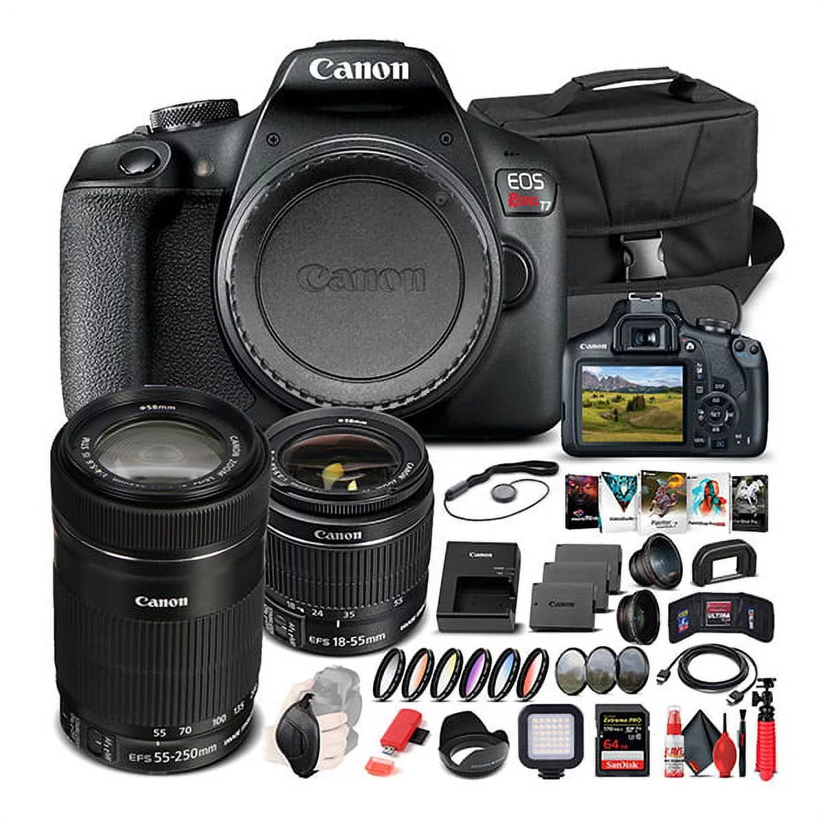 EOS Rebel T7 Camera with 18-55mm and EF-S 55-250mm Lens Y347