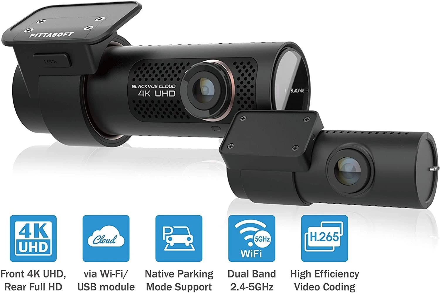 4K UHD Dashcam with Wi-Fi, GPS, Parking Mode Voltage Monitor 128GB E574