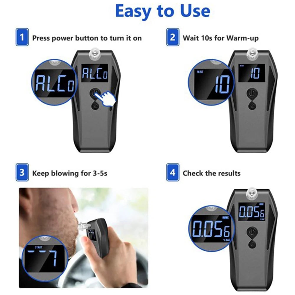 Portable Breath Alcohol Tester with 10 Mouthpieces K10441