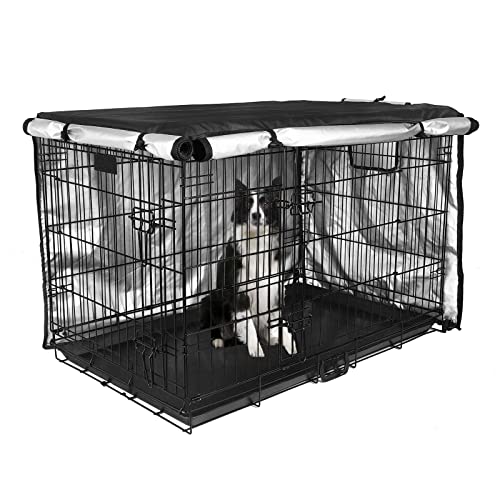 Navy Blue Waterproof Dog Crate Cover with Air Vent Window F567