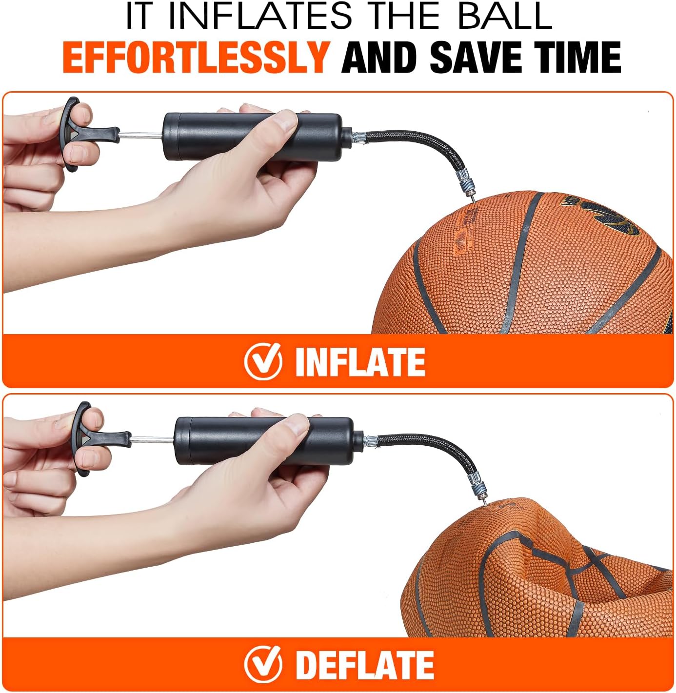 Ball Pump with 3 Needles, Extension Hose, Hand Pump Kit F612