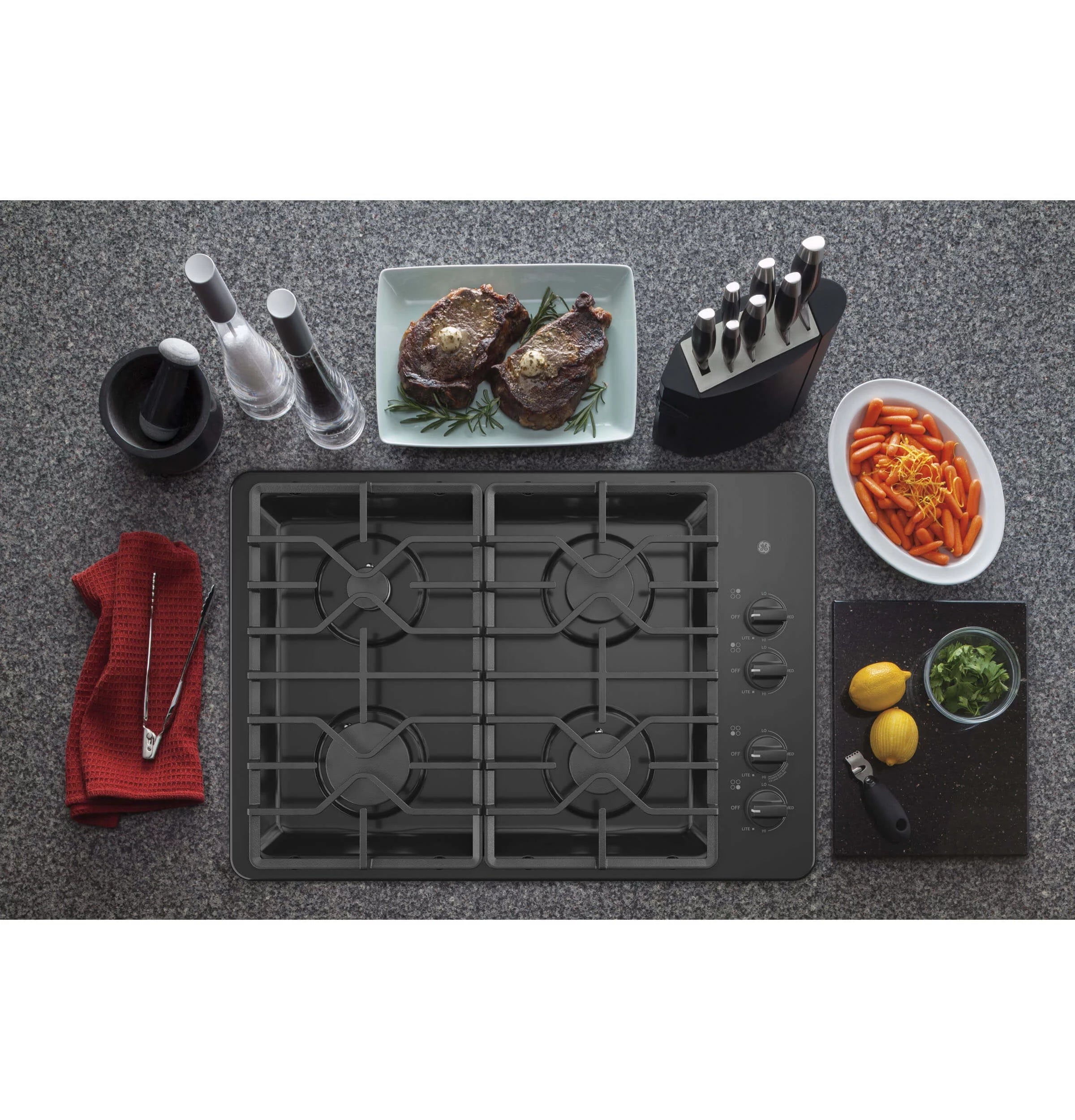 Black 4 Burner Gas Cooktop I3888
