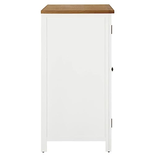 Solid Oak Wood Wardrobe with Hanging Rod and Drawers Z504
