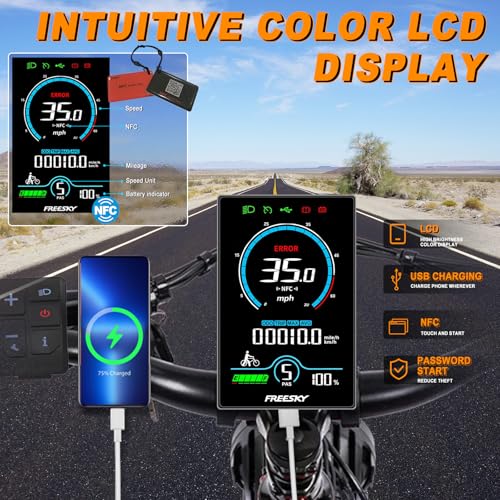 Electric Bike 1600W 48V 20 AH 26'' Fat Tire Full Suspension T455