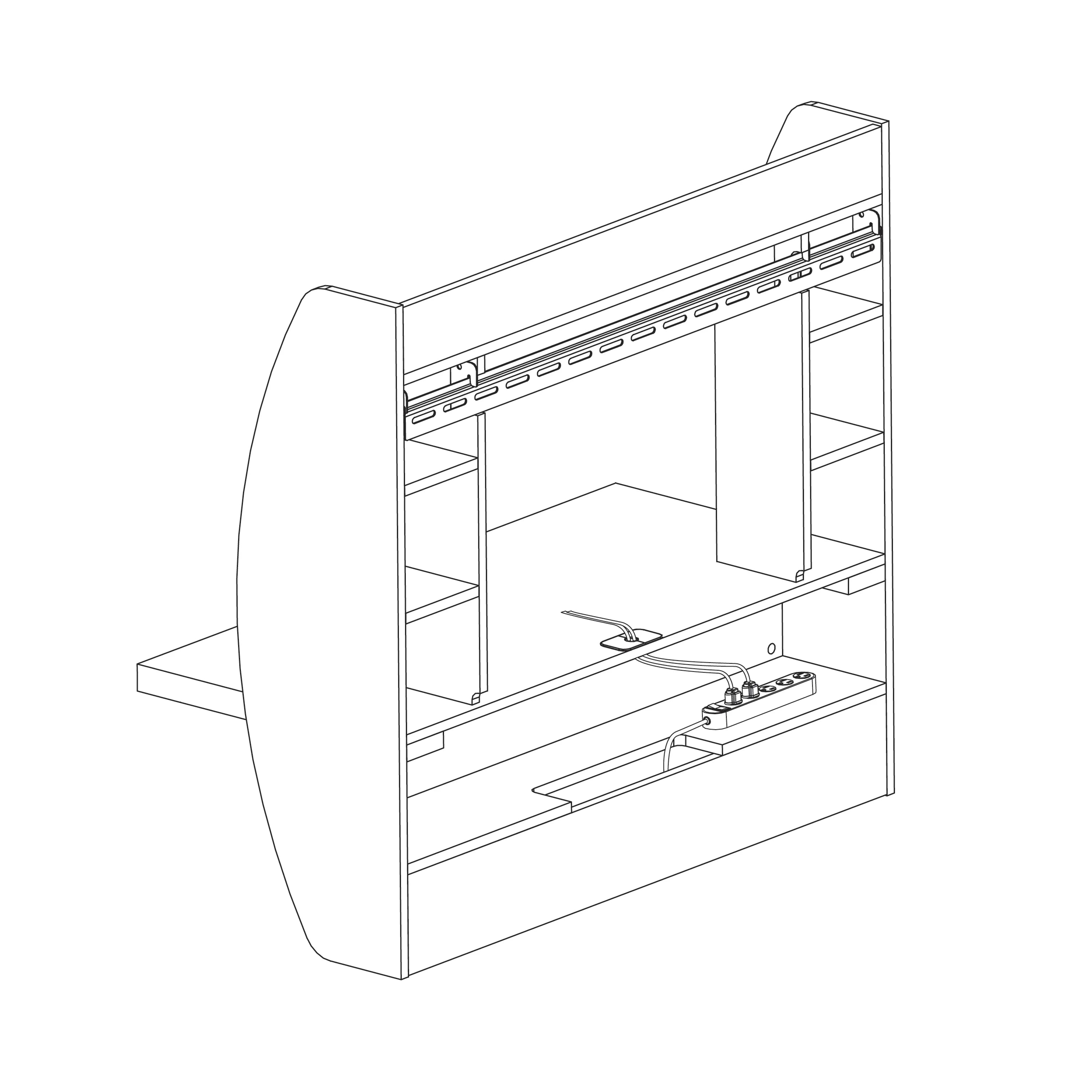 Black Wall Mounted Desk with Storage U383