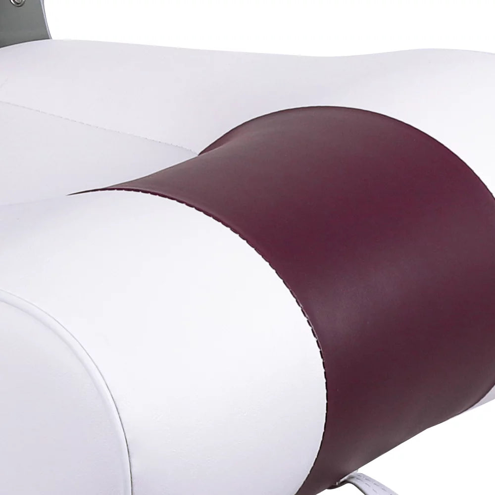 White/Burgundy/Navy High Back Folding Boat Seat T3684