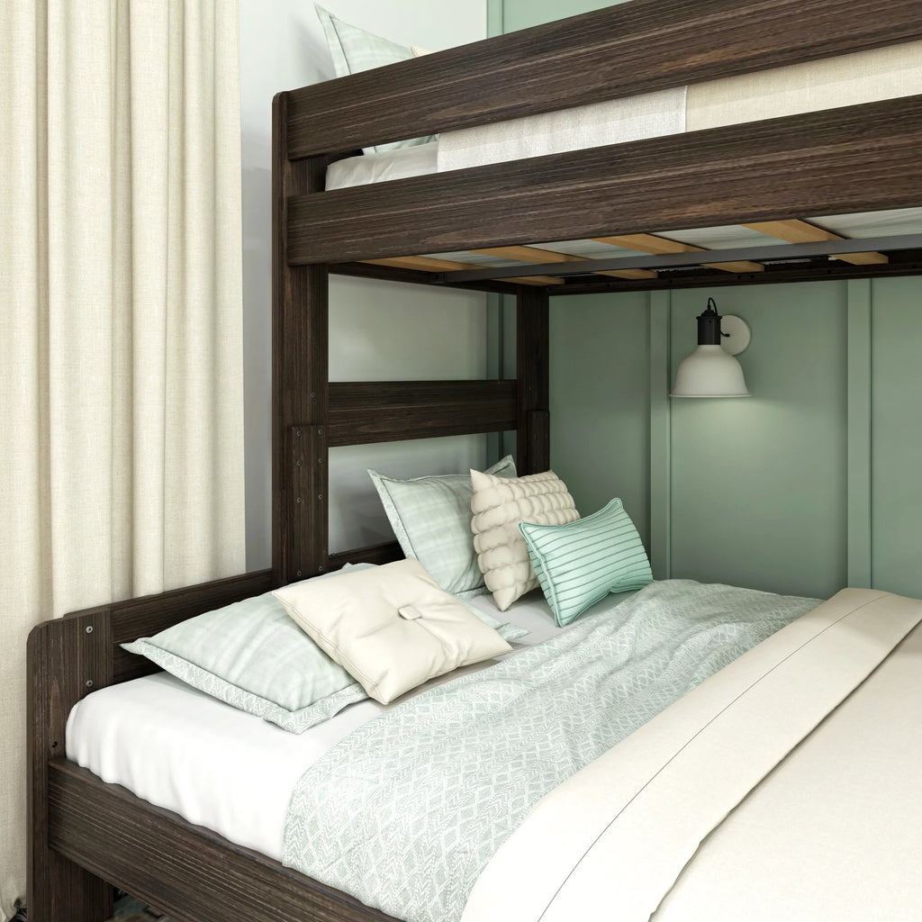 Barnwood Brown Twin XL Over Queen Platform Bunk Bed C13885