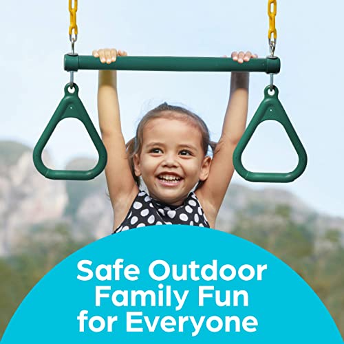 18" Trapeze Swing Bar & 48" Heavy Duty Chain with Locking Carabiners Outdoor Play Equipment (Blue) B82694
