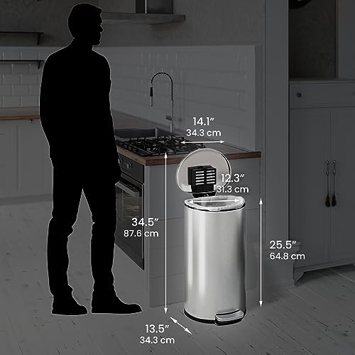 4.2 Gallon Plastic Slim Garbage Bin with Handles W846225