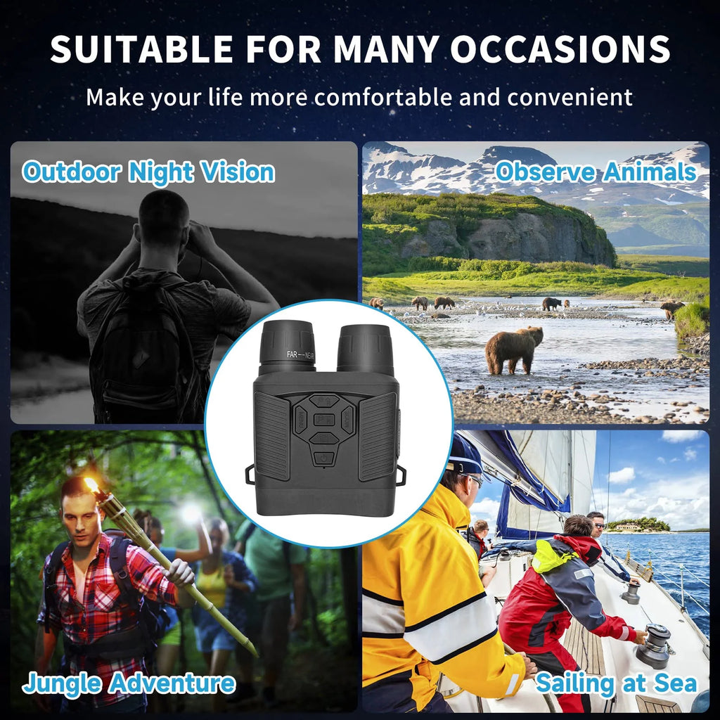Night Vision Binoculars with 32GB SD Card 36MP 4K 5x Zoom A40557