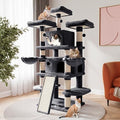 Beige Multi-Level Cat Tree with Condo D546459