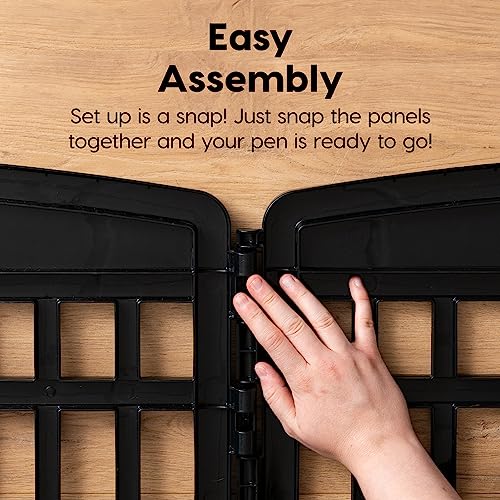 Black 6-Panel Dog Playpen W129