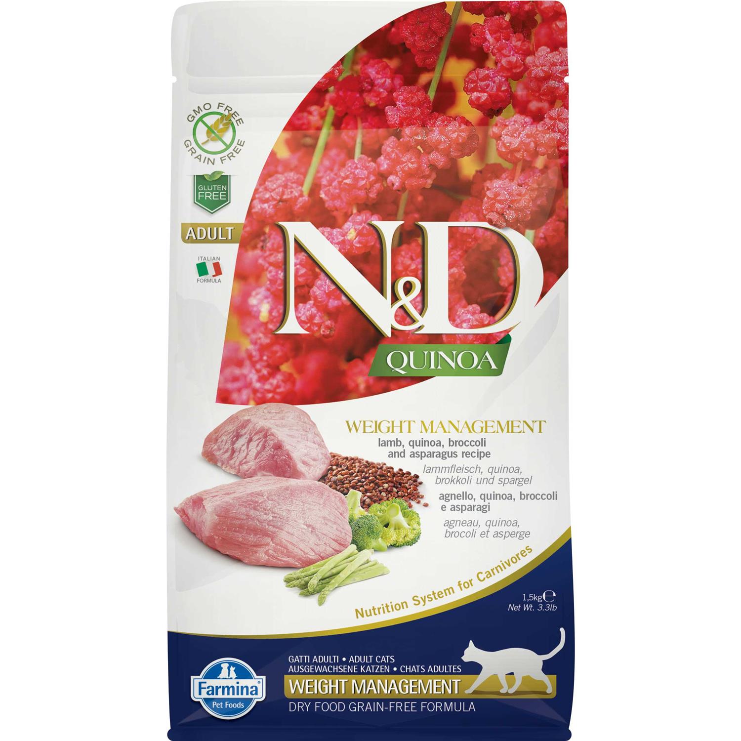 Farmina N&D Quinoa Weight Management Lamb Dry Cat Food Q792068