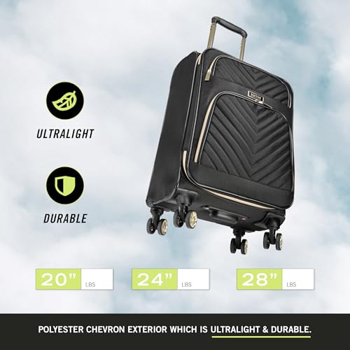 Black 24-Inch Quilted Luggage Q4348