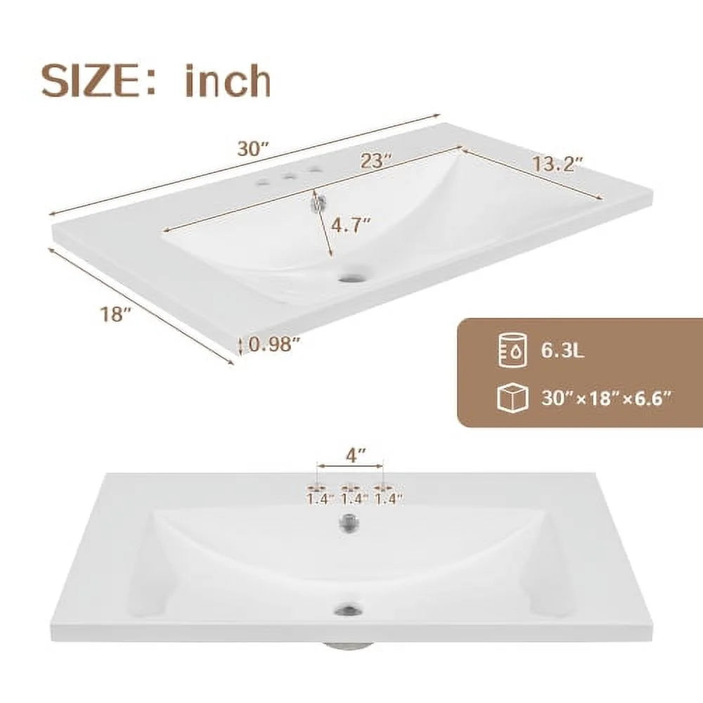Grey Solid Wood Bathroom Vanity with Sink B19026