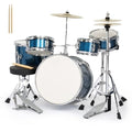 5-Piece Junior Drums Set with Throne Stool, Pedal & Drumsticks (Black) D817