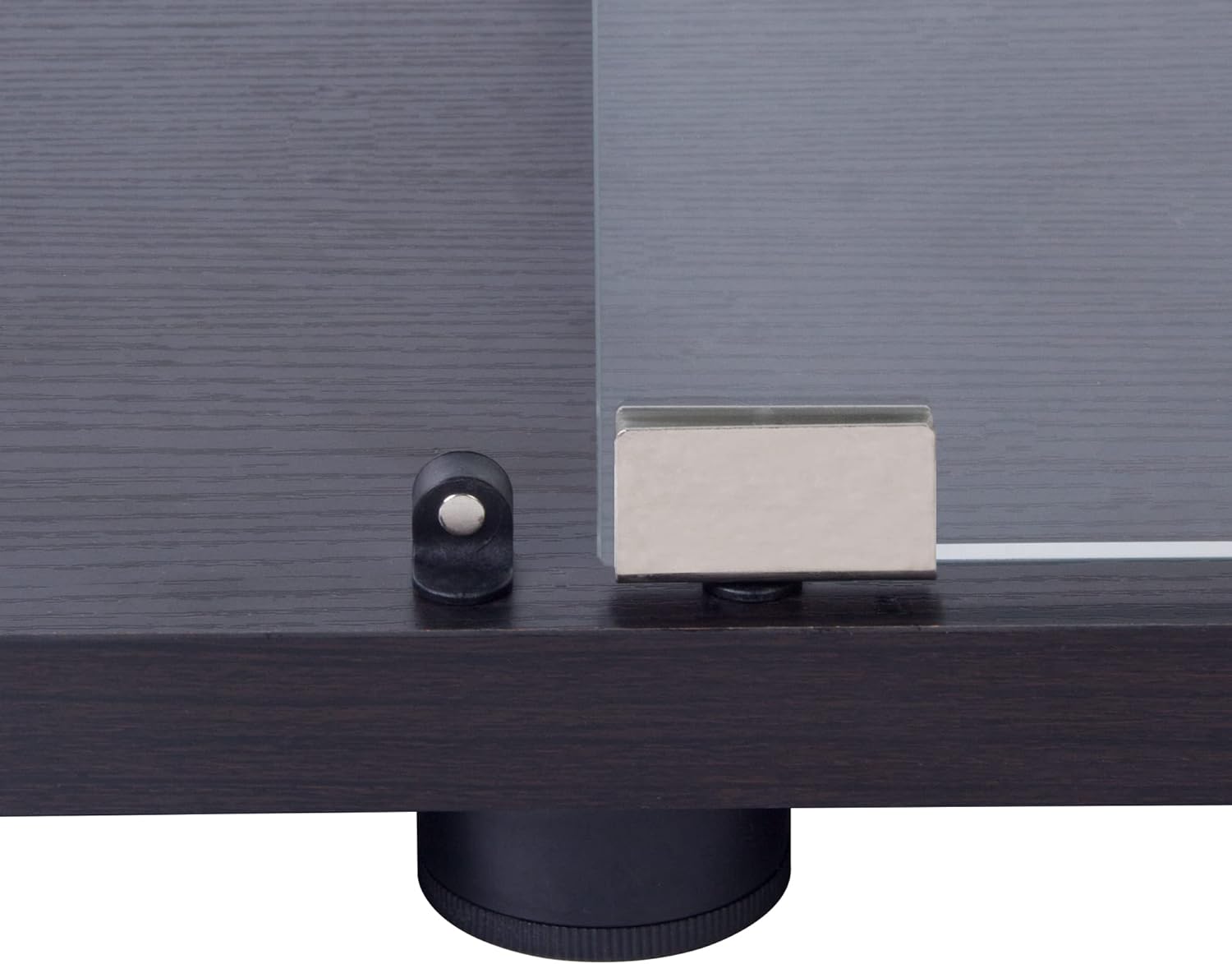 Black Two Door Glass Display Cabinet with 4 Shelves T135
