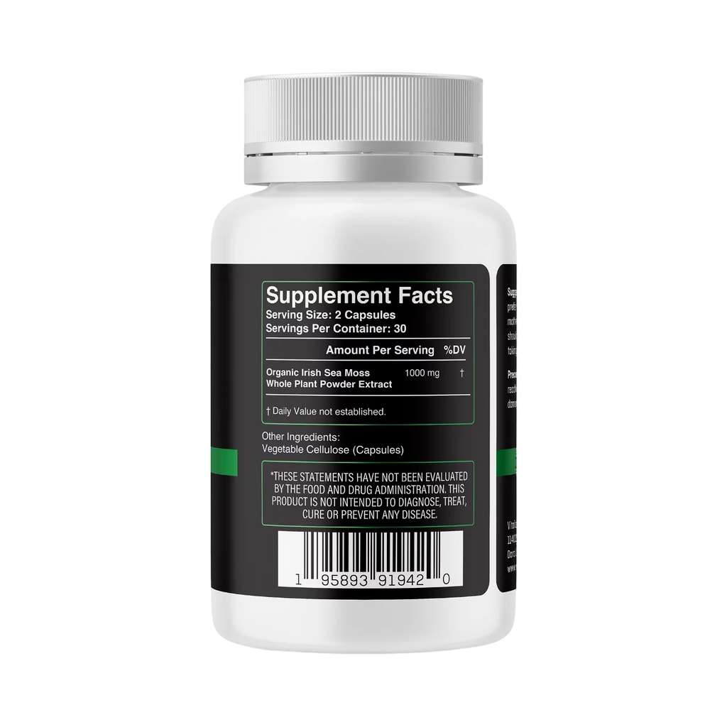 Organic Wildcrafted Irish Sea Moss Vegan Capsules Z65152