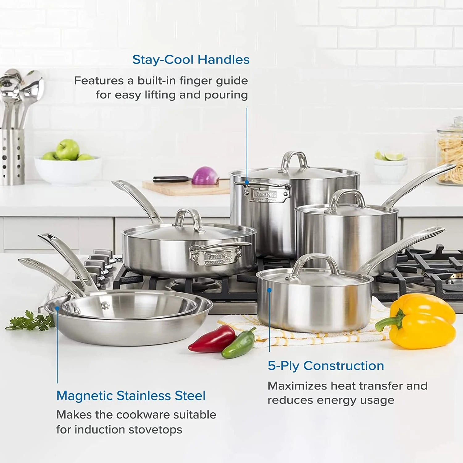 5-Ply Stainless Steel Cookware Set 10 Piece I605