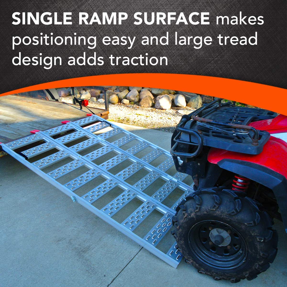 Aluminum Tri-Fold Ramp with Treads, 1,500 lb. Capacity, 50” W x 76” L Q5178