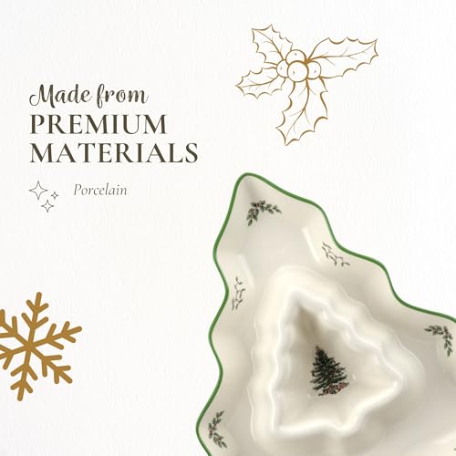 Christmas Tree 14-Inch Tree-Shaped Serving Plate Fine Porcelain Holiday Tableware D416506