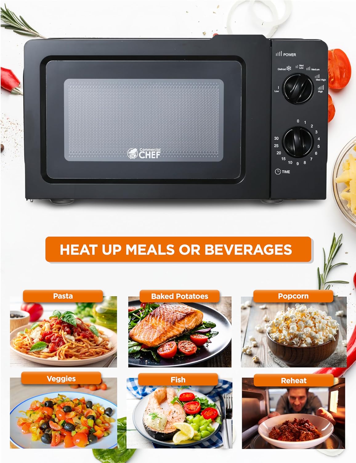 0.6 Cubic Foot 600W Microwave with 6 Power Levels Bundle with Single-Serve K-Cup Pod Coffee Maker X1081