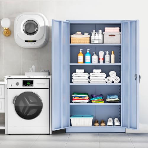 Black Steel Lockable Storage Cabinet O76382
