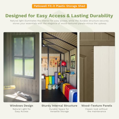 8 x 12 FT Plastic Outdoor Storage Shed with Floor P615843