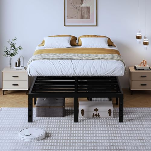 14 Inch Tall Black Heavy Duty Steel Bed Frame M287