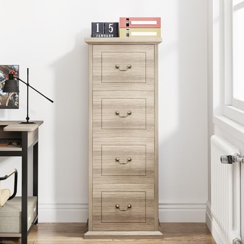 Walnut 4-Drawer Vertical File Cabinet C51083