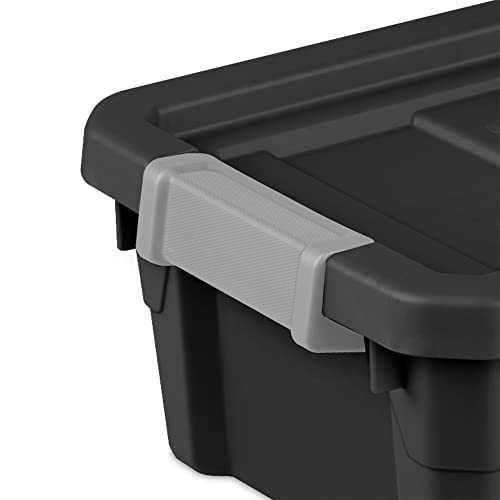 Black 6-Pack Plastic Stacker Tote Storage Bin D7636