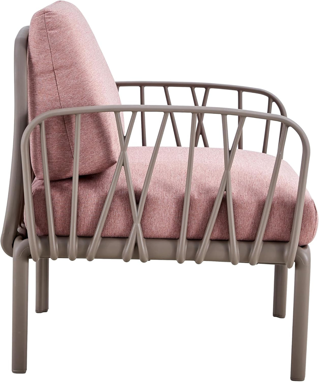 3-Piece Patio Set with Pink Cushions O7163