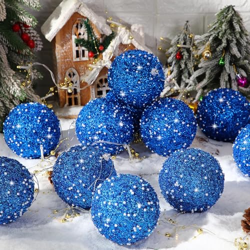 24 Pcs 4" Glitter Christmas Ball Ornament Set D8012