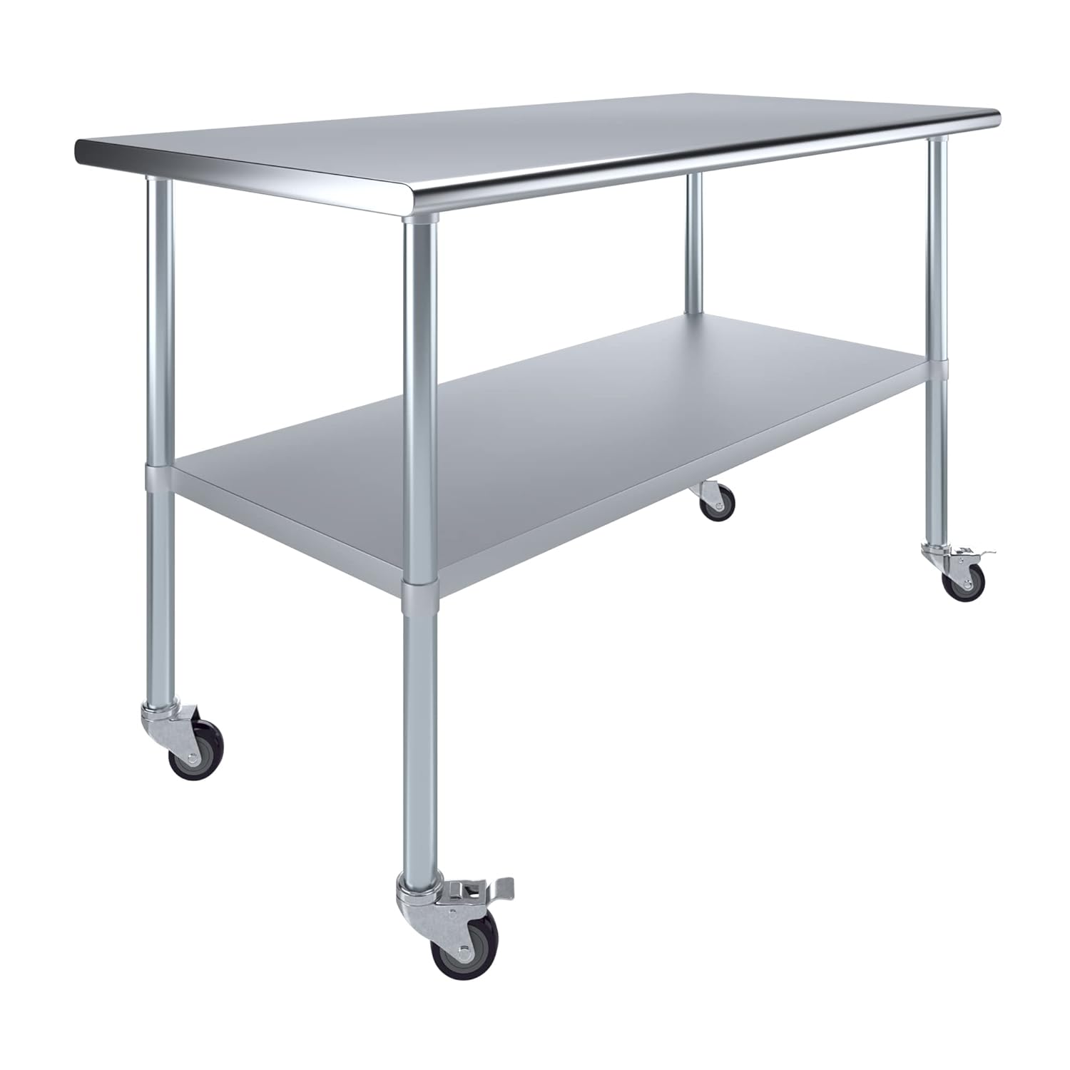 Stainless Steel Work Table with Under-Shelf & 4 Wheels Q14827