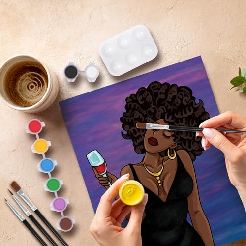 Pre Drawn Canvas Painting Kit with 8 Acrylic Colors, 3 Brush, 1 Pallet (12x16) G6913