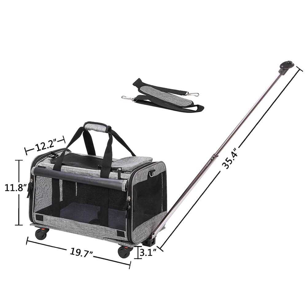Pet Carrier with Wheels Airline Approved Dog Cat Carrier T97934