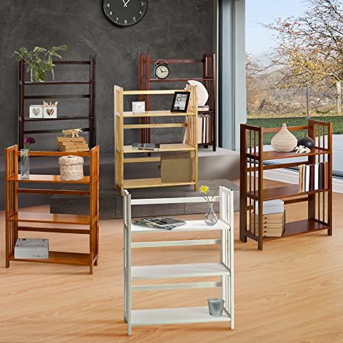 3 Shelf Folding Bookcase, 27.5" Wide, Espresso C734339