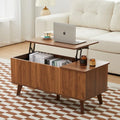 Walnut Wood Coffee Table with Storage Shelf F3329