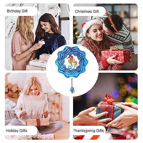 12 Inches 3D Kinetic Hummingbird Wind Spinner Stainless Steel X7492