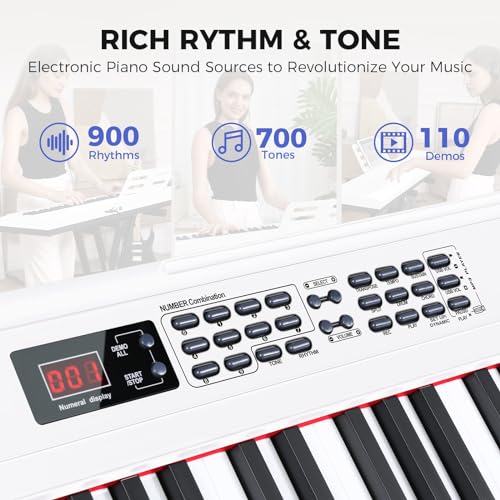 88 Key Full-Size Digital Piano Keyboard, Black G46970