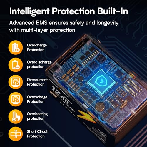 12V 7Ah Lithium LiFePO4 Deep Cycle Battery with BMS T88391
